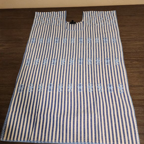 Tuckernuck Blue Stripe Mini Sullivan Embroidered Caftan NWOT Blue & White XS - Picture 2 of 8